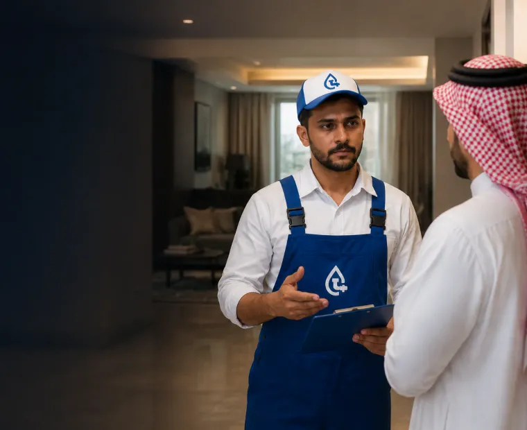 AL Naseer plumber repairing a pipe under a sink in Riyadh
