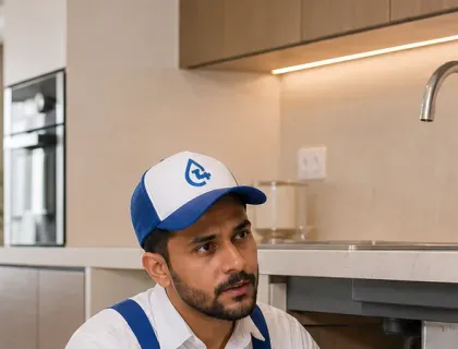 AL Naseer plumber in branded cap, the same plumber shown in the hero section